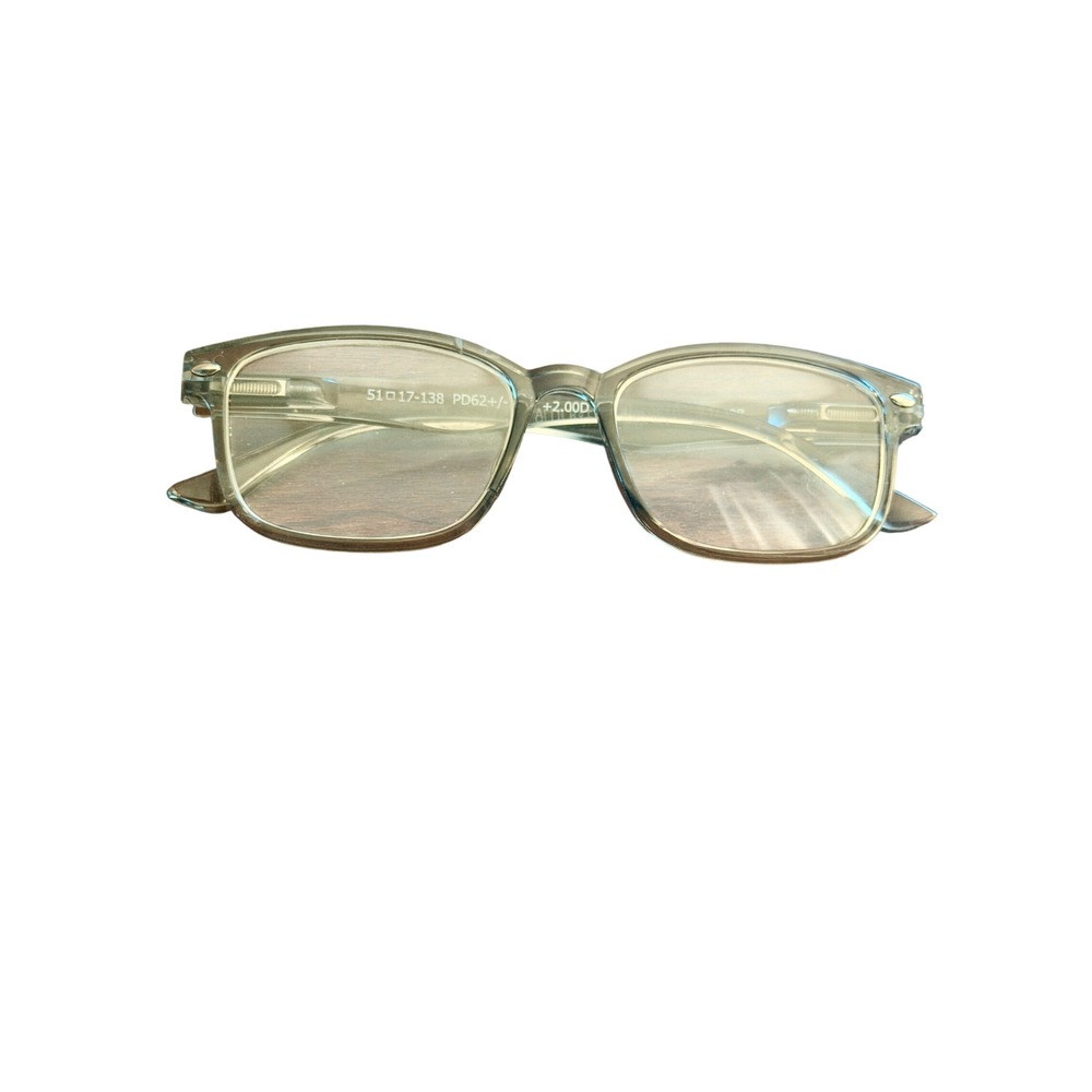 Aldi Batavia Translucent Gray Rectangular Reading Glasses +2.00